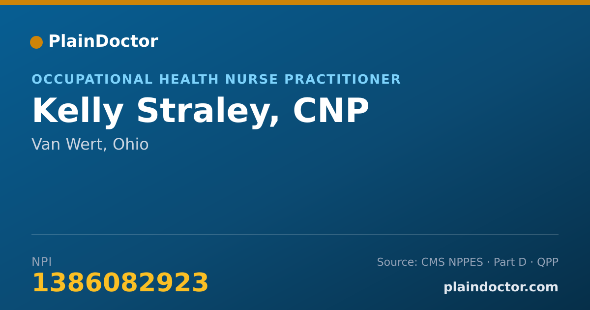 Shareable card for Kelly Straley, CNP - Family Nurse Practitioner, Van Wert, OH