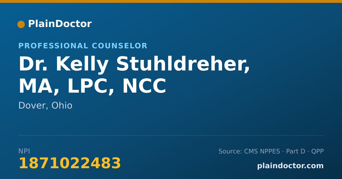 Shareable card for Kelly Stuhldreher, MA, LPC, NCC - Professional Counselor, Dover, OH