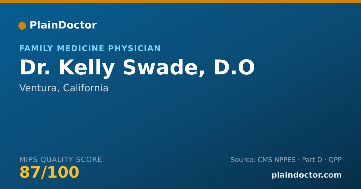 Shareable card for Kelly Swade, D.O - Family Medicine Physician, Ventura, CA