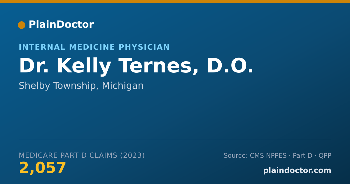 Shareable card for Kelly Ternes, D.O. - Internal Medicine Physician, Shelby Township, MI