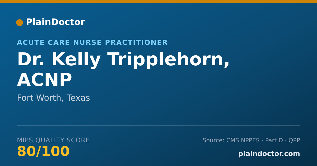 Shareable card for Kelly Tripplehorn, ACNP - Acute Care Nurse Practitioner, Fort Worth, TX