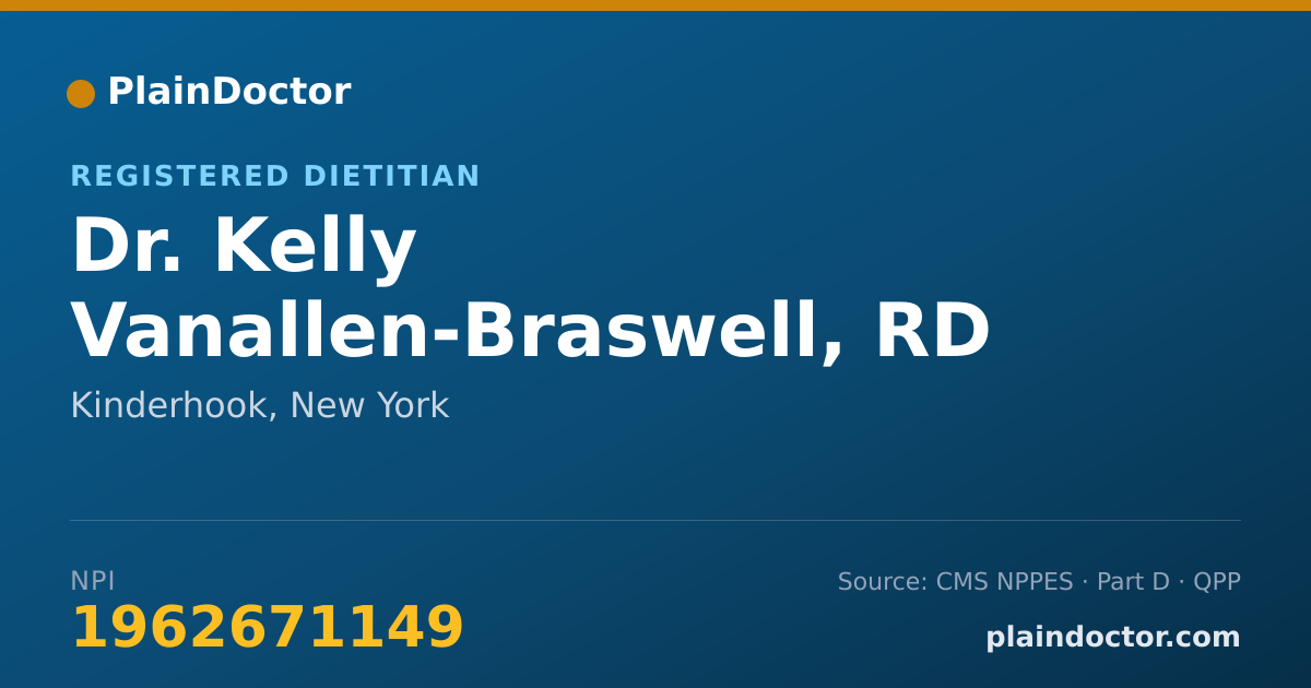 Shareable card for Kelly Vanallen-Braswell, RD - Registered Dietitian, Kinderhook, NY