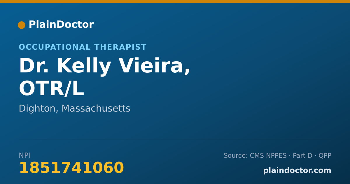 Shareable card for Kelly Vieira, OTR/L - Occupational Therapist, Dighton, MA