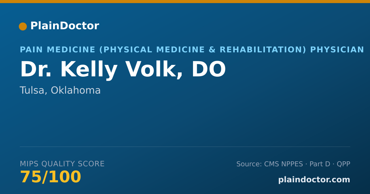 Shareable card for Kelly Volk, DO - Pain Medicine (Physical Medicine & Rehabilitation) Physician, Tulsa, OK