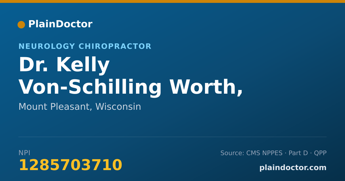 Shareable card for Kelly Von-Schilling Worth, DC, FIACN, DACAN - Neurology Chiropractor, Mount Pleasant, WI