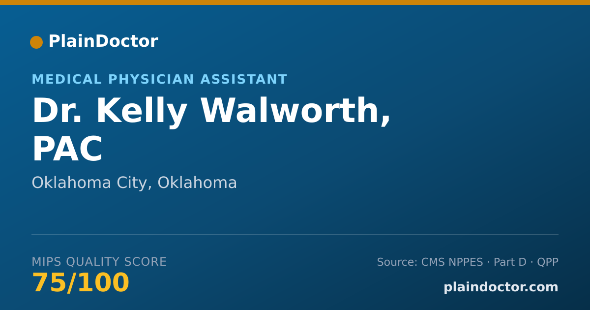 Shareable card for Kelly Walworth, PAC - Medical Physician Assistant, Oklahoma City, OK