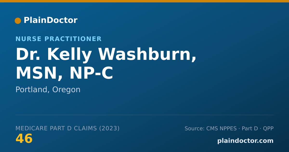 Shareable card for Kelly Washburn, MSN, NP-C - Nurse Practitioner, Portland, OR