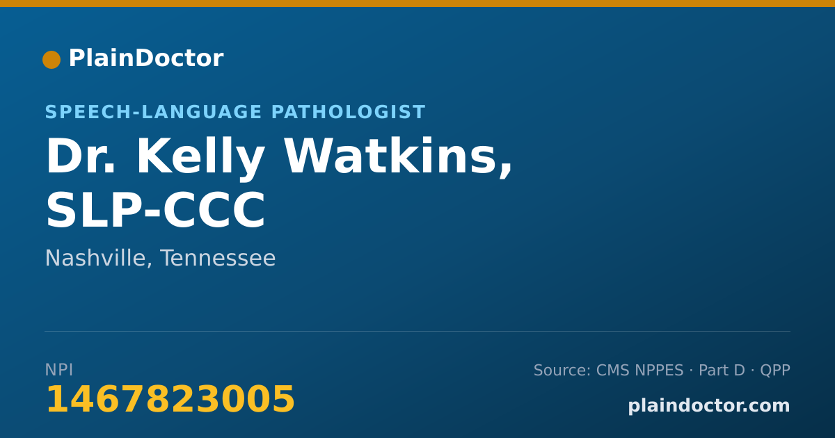 Shareable card for Kelly Watkins, SLP-CCC - Speech-Language Pathologist, Nashville, TN