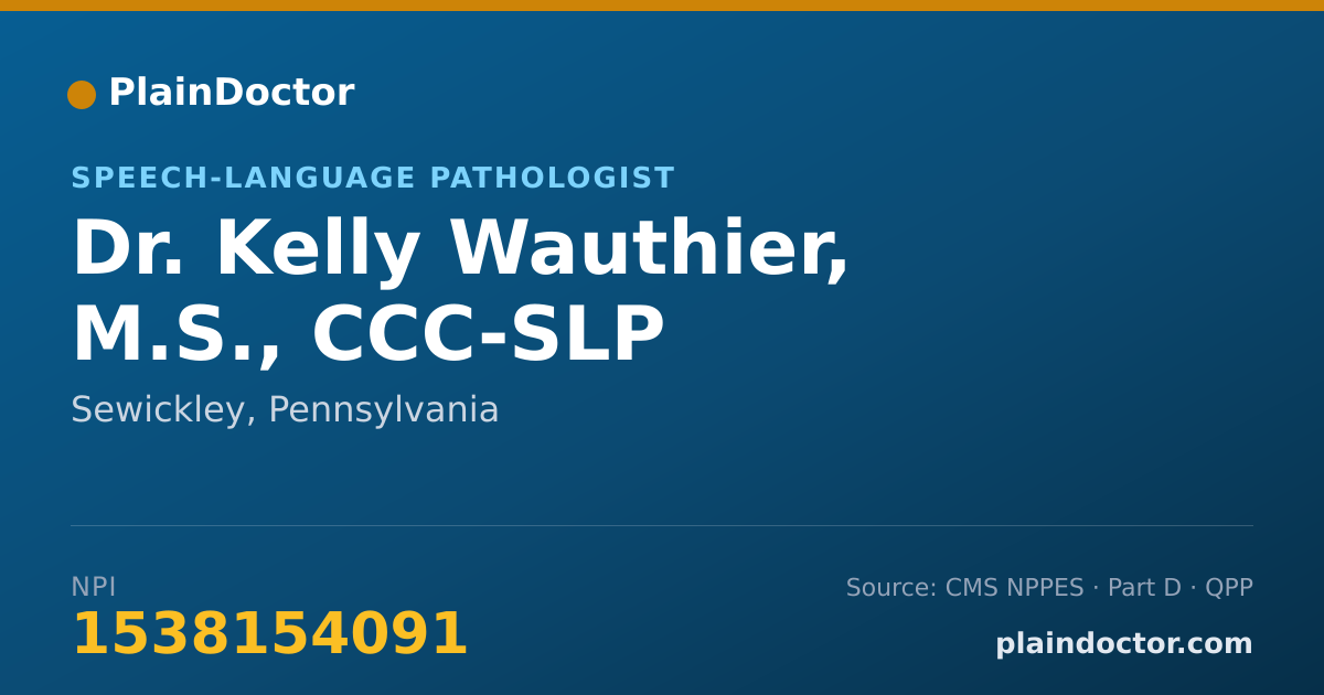 Shareable card for Kelly Wauthier, M.S., CCC-SLP - Speech-Language Pathologist, Sewickley, PA