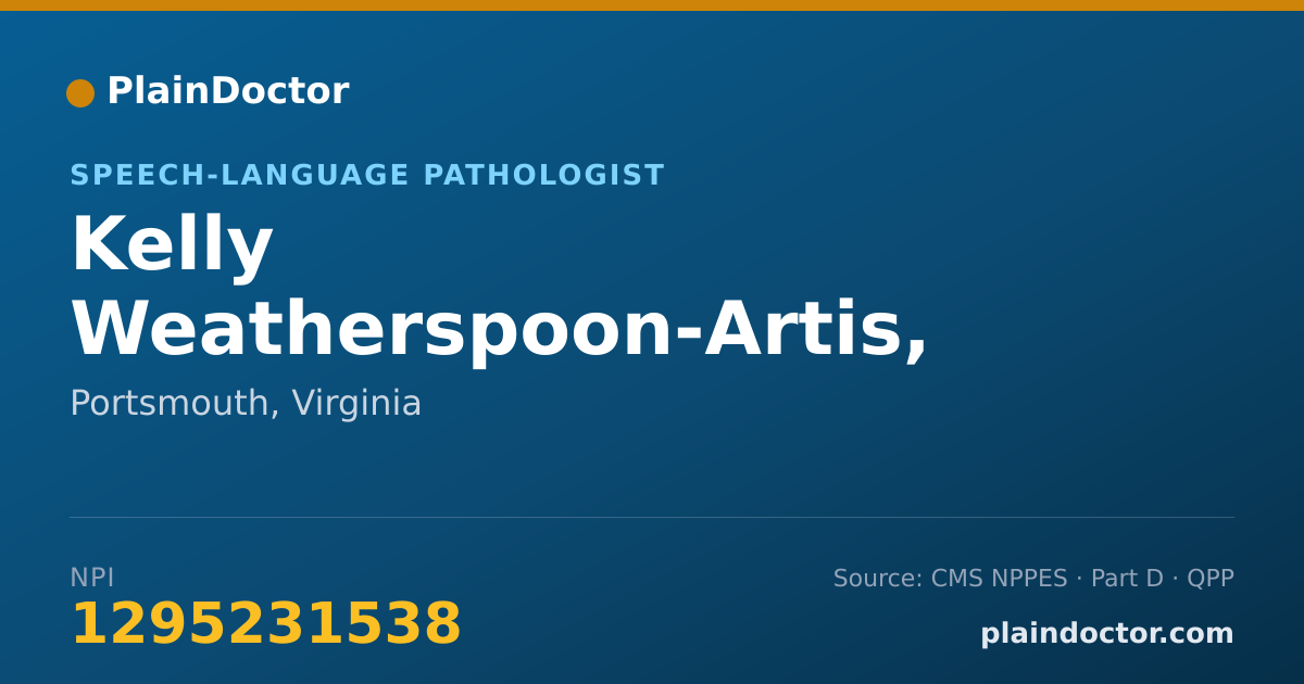 Shareable card for Kelly Weatherspoon-Artis, MA.CCC-SLP - Speech-Language Pathologist, Portsmouth, VA