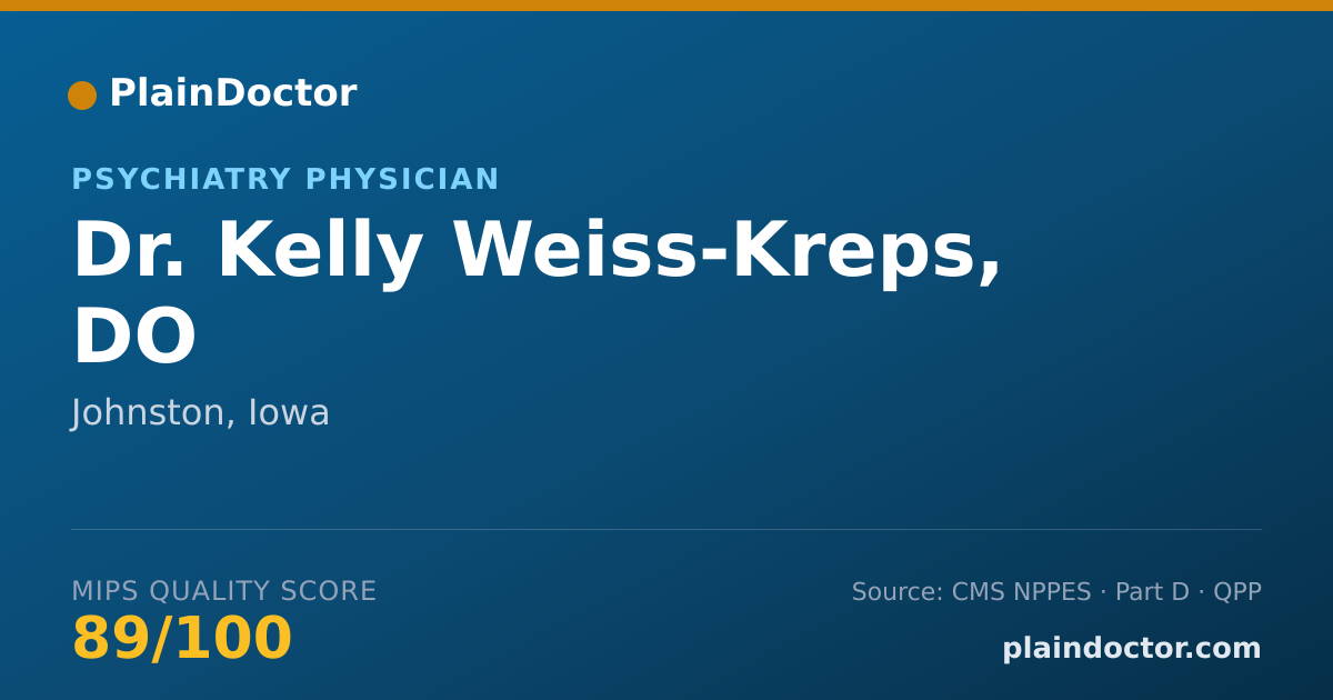 Shareable card for Kelly Weiss-Kreps, DO - Psychiatry Physician, Johnston, IA