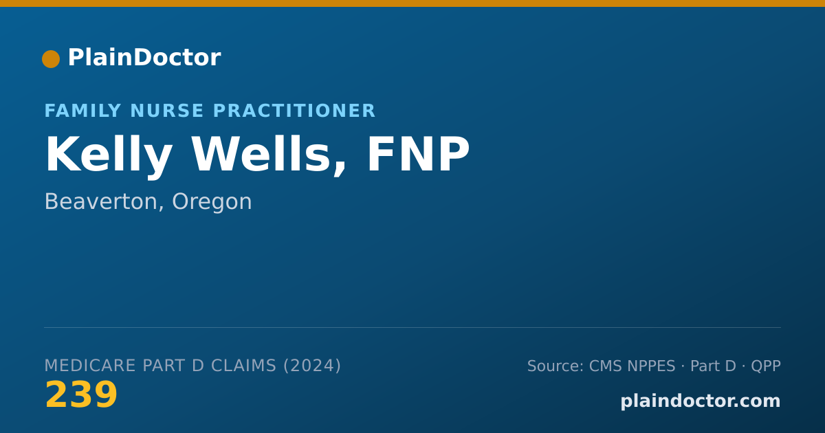 Shareable card for Kelly Wells, FNP - Family Nurse Practitioner, Beaverton, OR