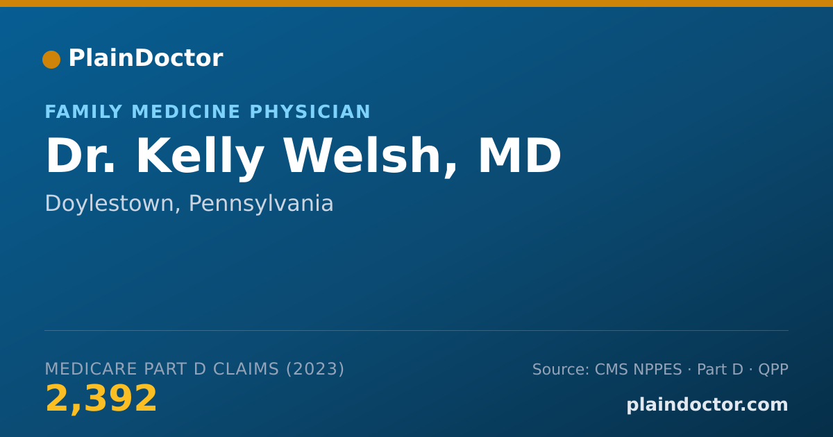 Shareable card for Kelly Welsh, MD - Family Medicine Physician, Doylestown, PA