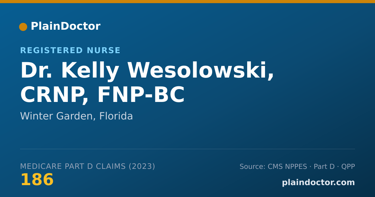 Shareable card for Kelly Wesolowski, CRNP, FNP-BC - Registered Nurse, Winter Garden, FL