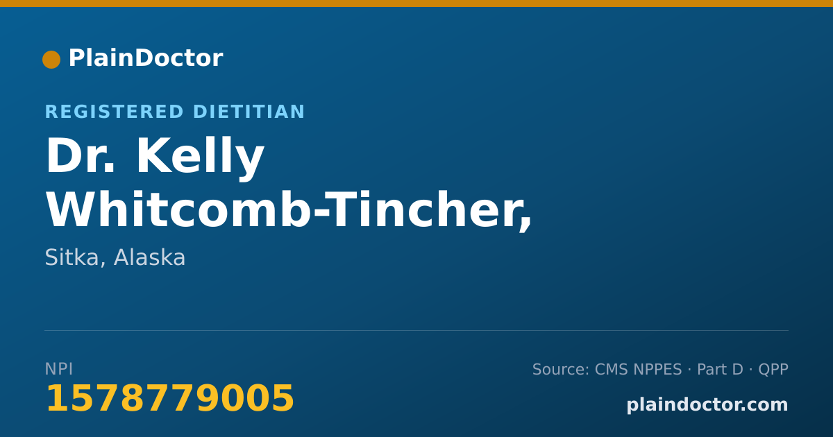 Shareable card for Kelly Whitcomb-Tincher, R.D., L.D. - Registered Dietitian, Sitka, AK