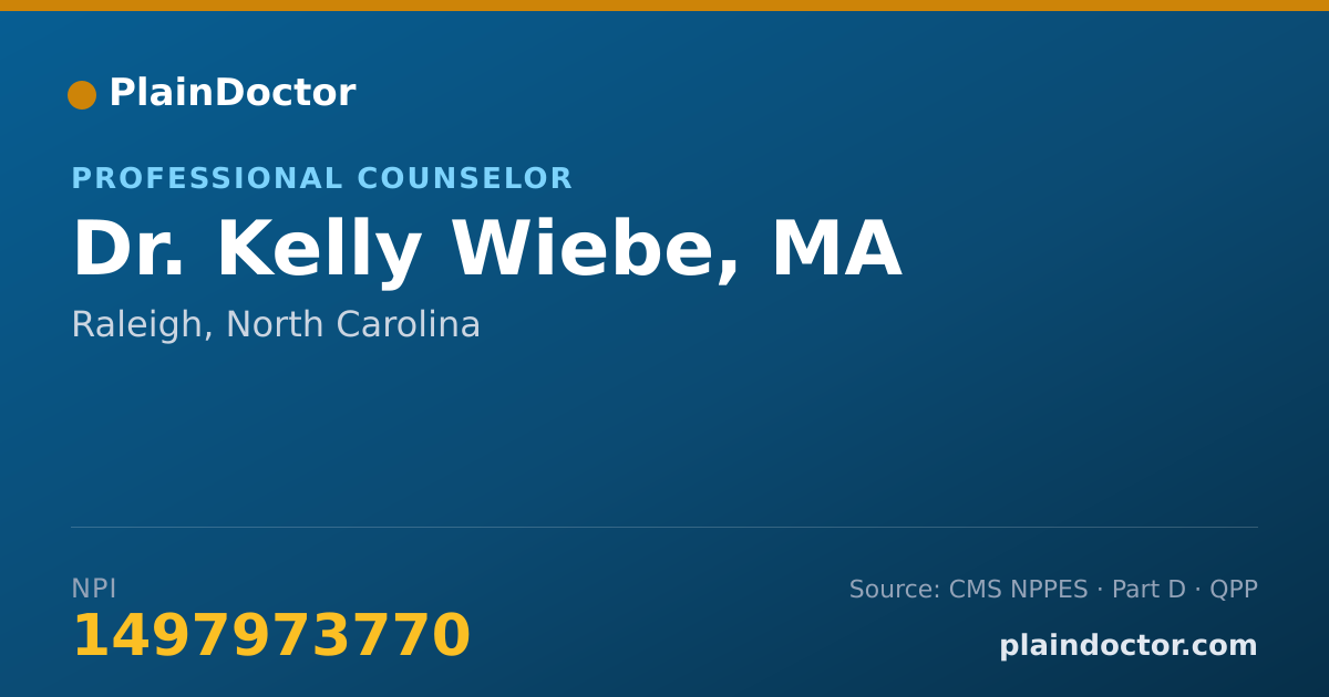 Shareable card for Kelly Wiebe, MA - Professional Counselor, Raleigh, NC