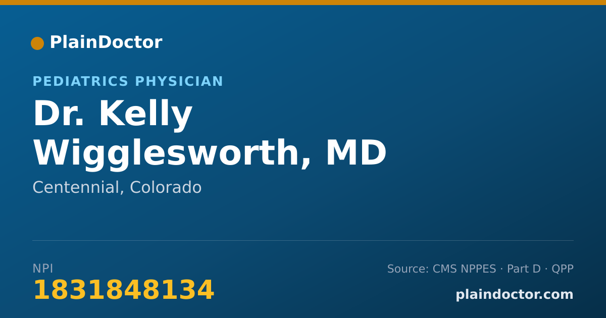Shareable card for Kelly Wigglesworth, MD - Pediatrics Physician, Centennial, CO