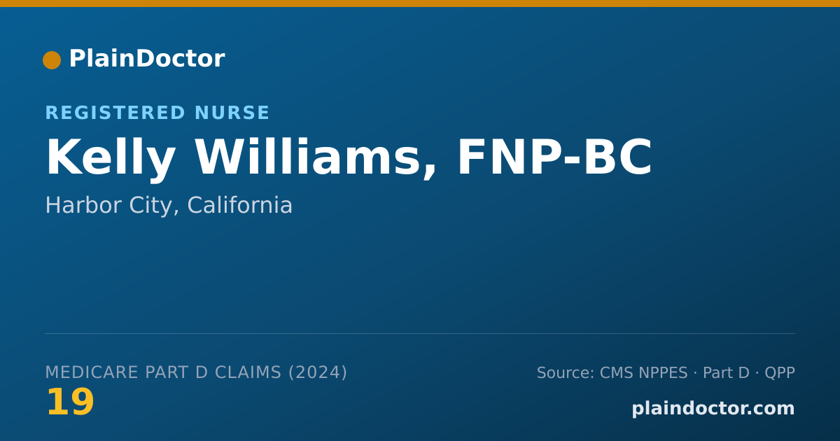 Shareable card for Kelly Williams, FNP-BC - Registered Nurse, Harbor City, CA