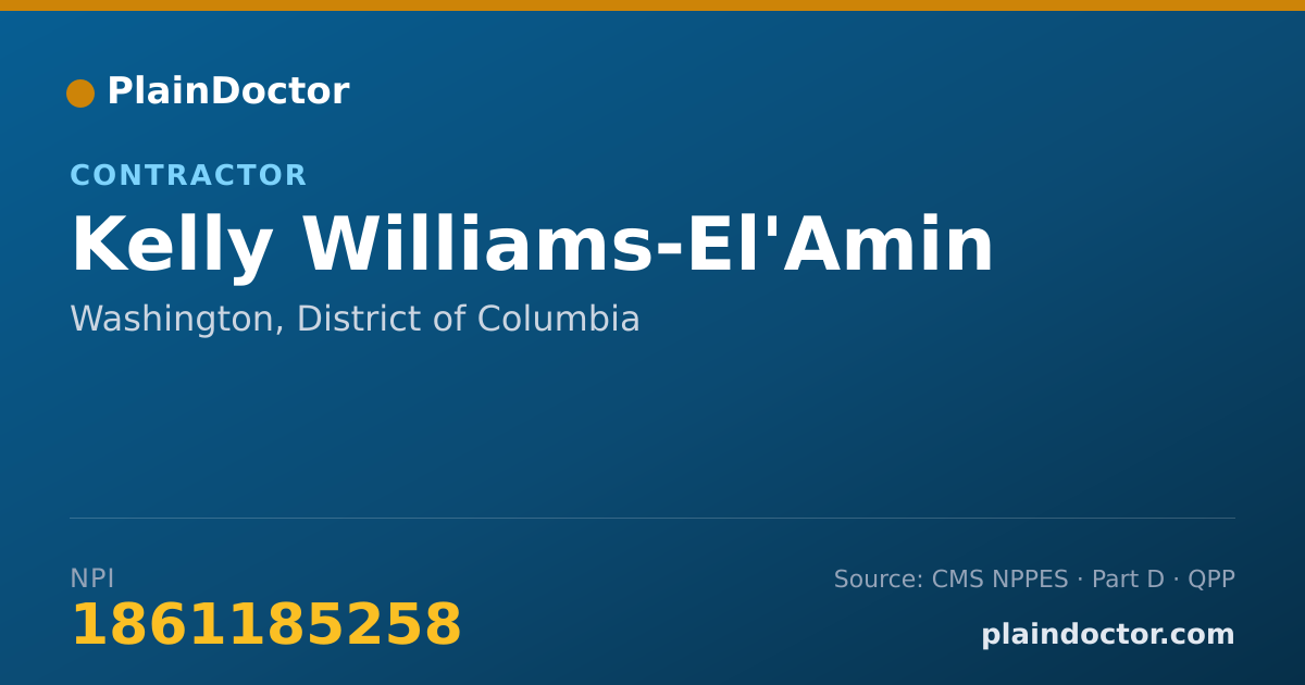 Shareable card for Kelly Williams-El'Amin - Contractor, Washington, DC