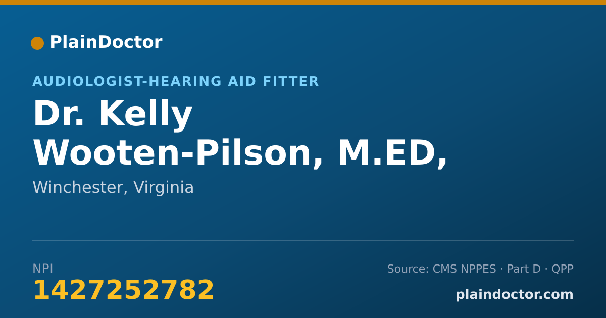 Shareable card for Kelly Wooten-Pilson, M.ED, CCC-A - Audiologist-Hearing Aid Fitter, Winchester, VA