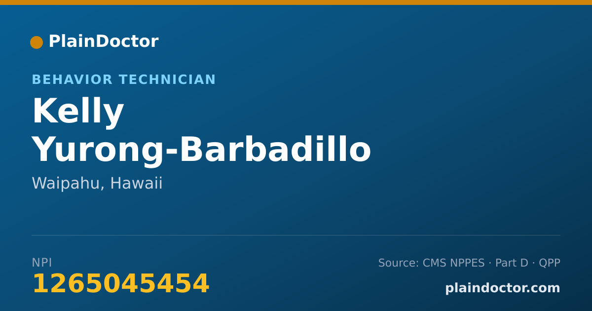 Shareable card for Kelly Yurong-Barbadillo - Behavior Technician, Waipahu, HI