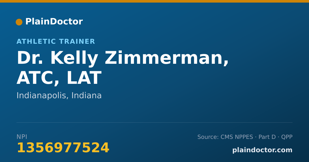 Shareable card for Kelly Zimmerman, ATC, LAT - Athletic Trainer, Indianapolis, IN