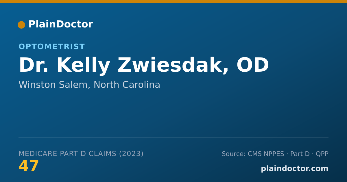 Shareable card for Kelly Zwiesdak, OD - Optometrist, Winston Salem, NC