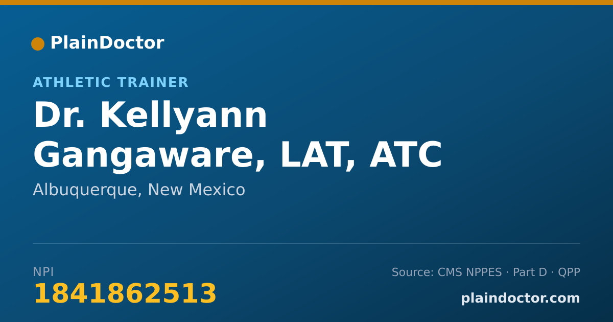 Shareable card for Kellyann Gangaware, LAT, ATC - Athletic Trainer, Albuquerque, NM