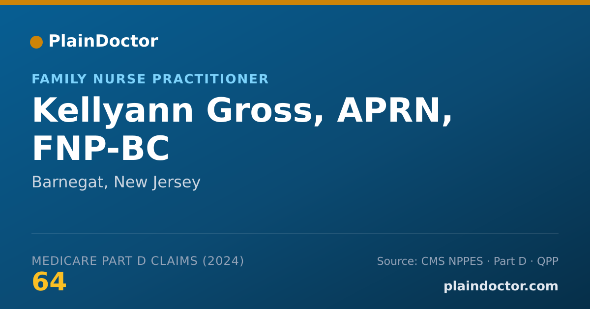 Shareable card for Kellyann Gross, APRN, FNP-BC - Family Nurse Practitioner, Barnegat, NJ