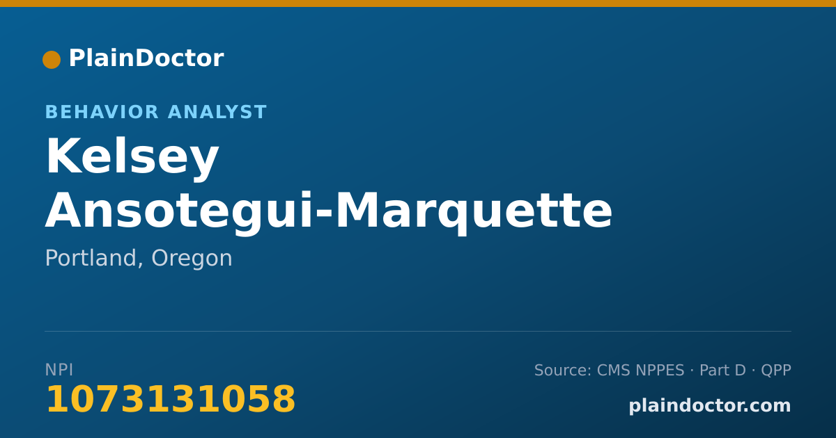 Shareable card for Kelsey Ansotegui-Marquette - Behavior Analyst, Portland, OR