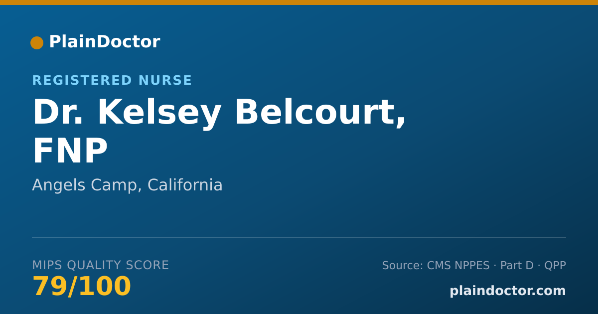 Shareable card for Kelsey Belcourt, FNP - Registered Nurse, Angels Camp, CA