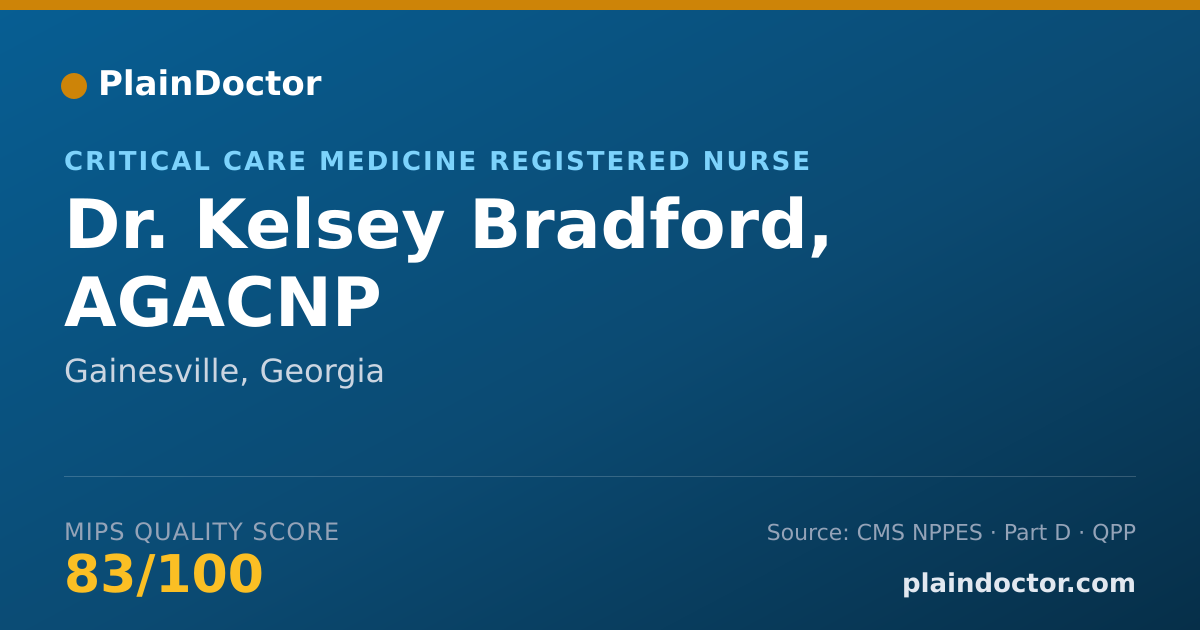 Shareable card for Kelsey Bradford, AGACNP - Critical Care Medicine Registered Nurse, Gainesville, GA
