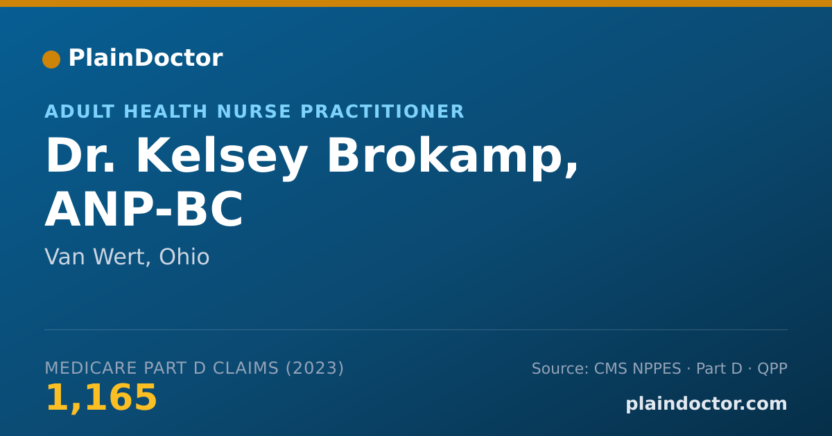 Shareable card for Kelsey Brokamp, ANP-BC - Adult Health Nurse Practitioner, Van Wert, OH