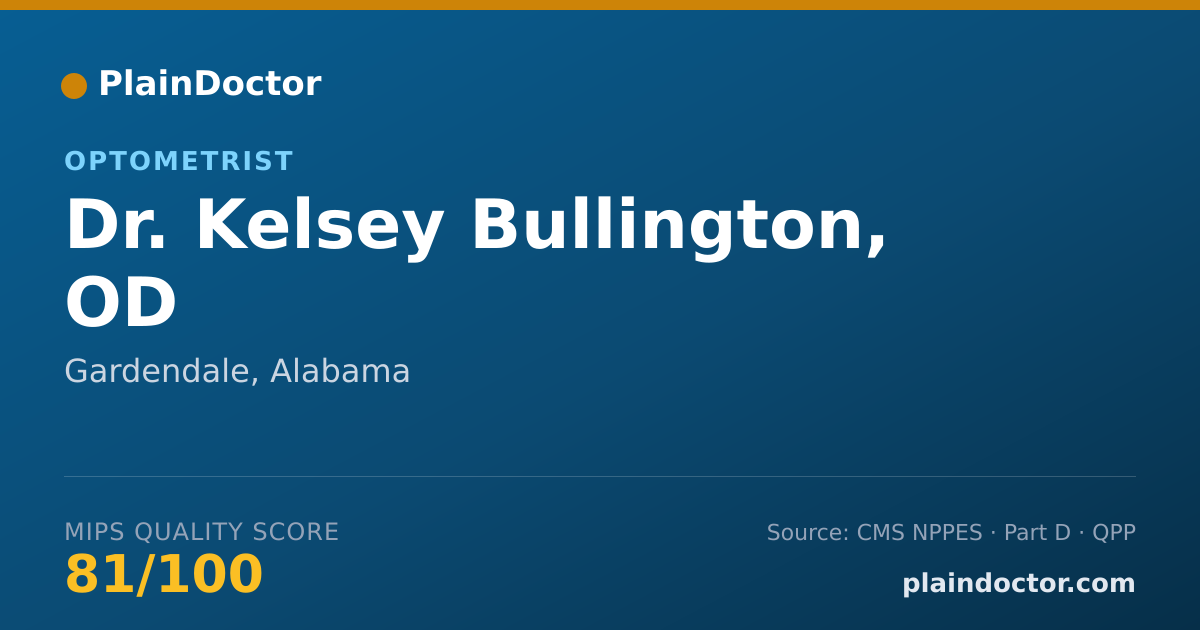 Shareable card for Kelsey Bullington, OD - Optometrist, Gardendale, AL