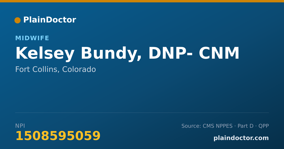 Shareable card for Kelsey Bundy, DNP- CNM - Midwife, Fort Collins, CO