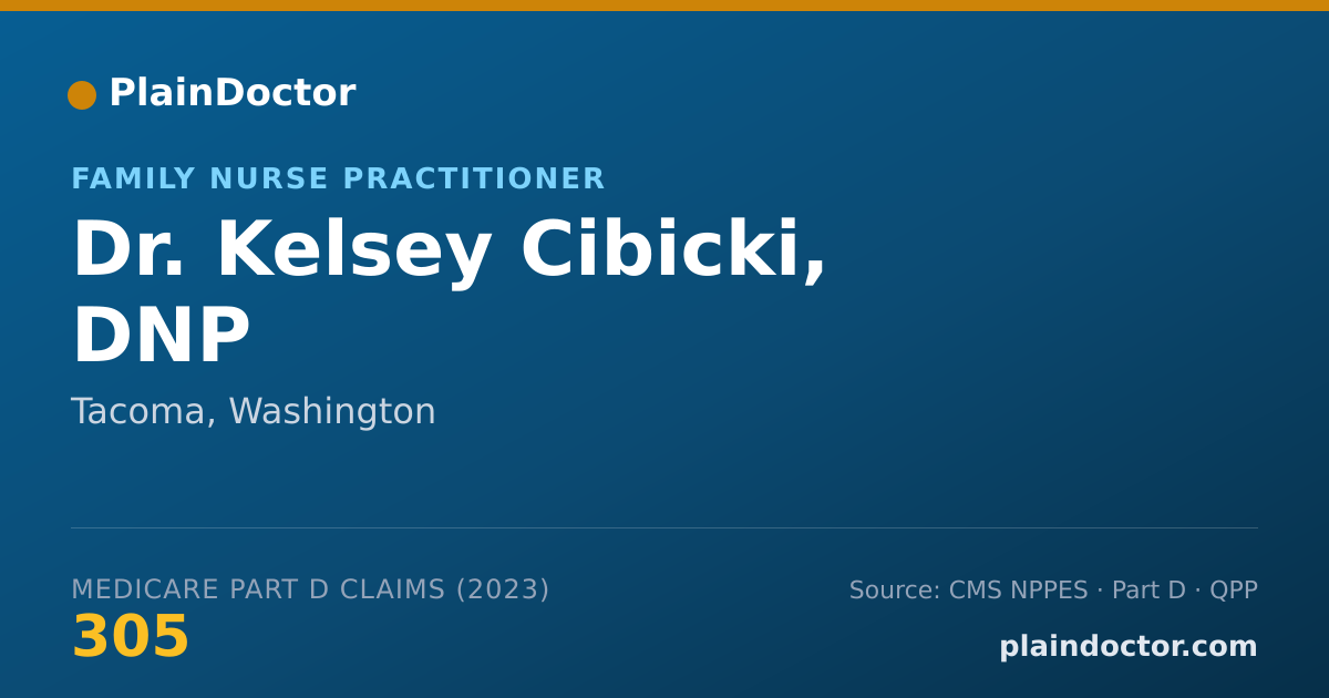 Shareable card for Kelsey Cibicki, DNP - Family Nurse Practitioner, Tacoma, WA