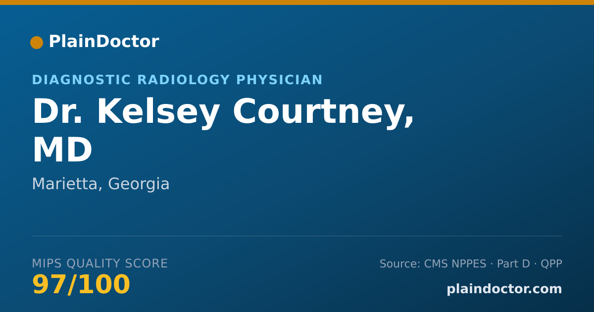 Shareable card for Kelsey Courtney, MD - Diagnostic Radiology Physician, Marietta, GA