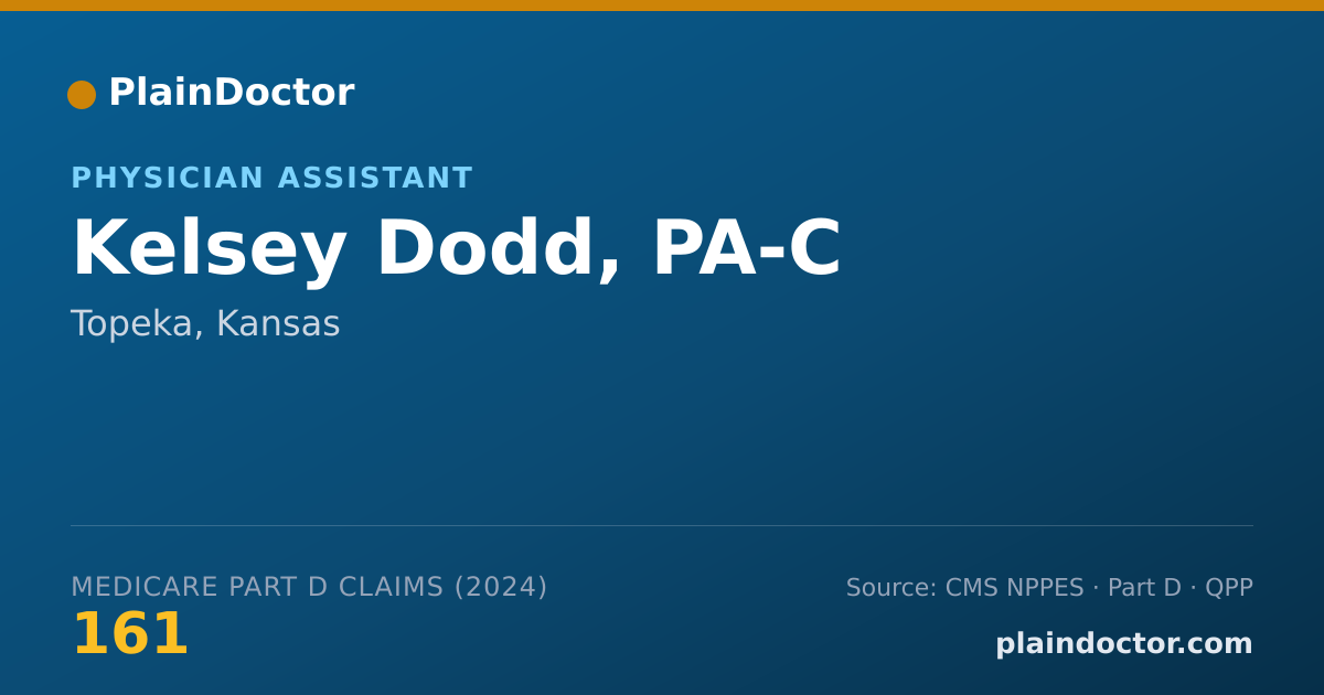 Shareable card for Kelsey Dodd, PA-C - Physician Assistant, Topeka, KS