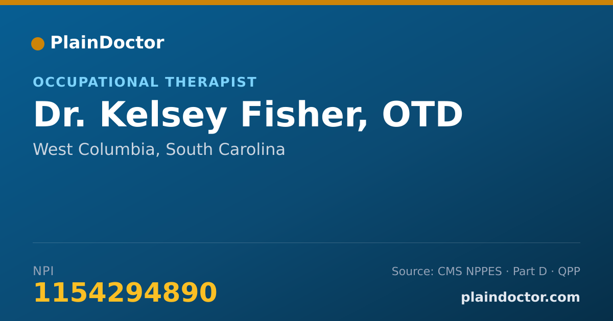 Shareable card for Kelsey Fisher, OTD - Occupational Therapist, West Columbia, SC
