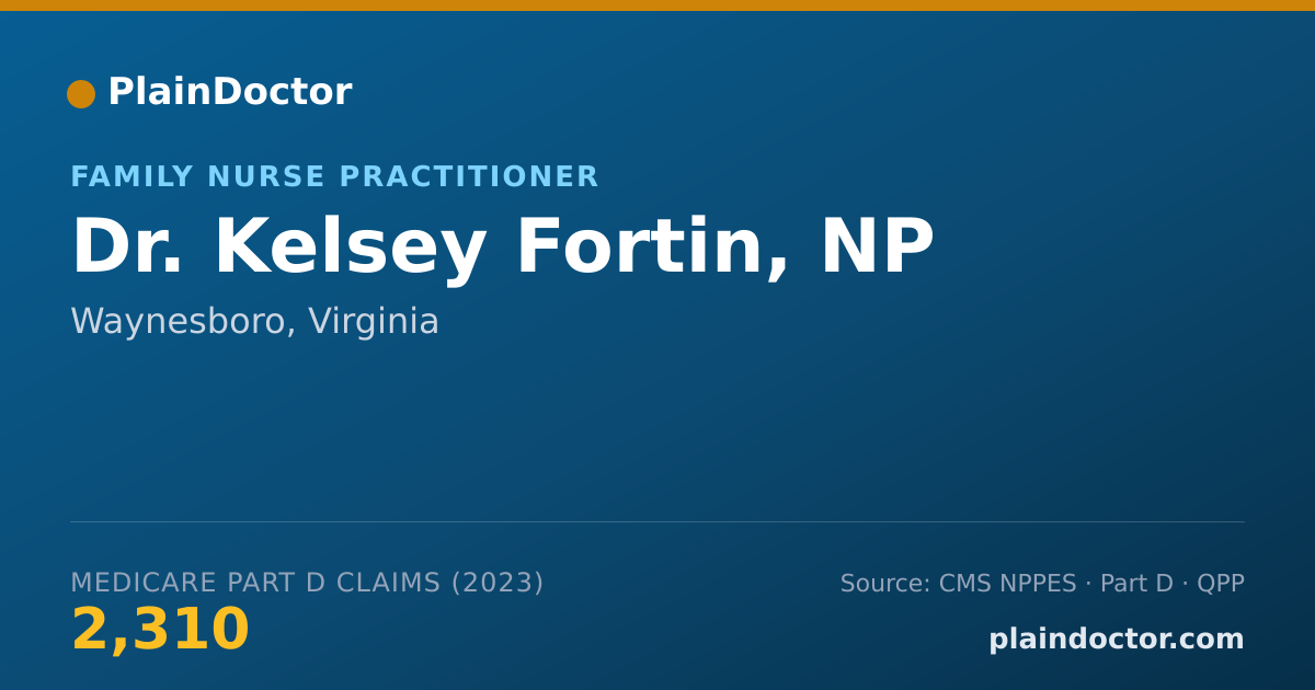 Shareable card for Kelsey Fortin, NP - Family Nurse Practitioner, Waynesboro, VA