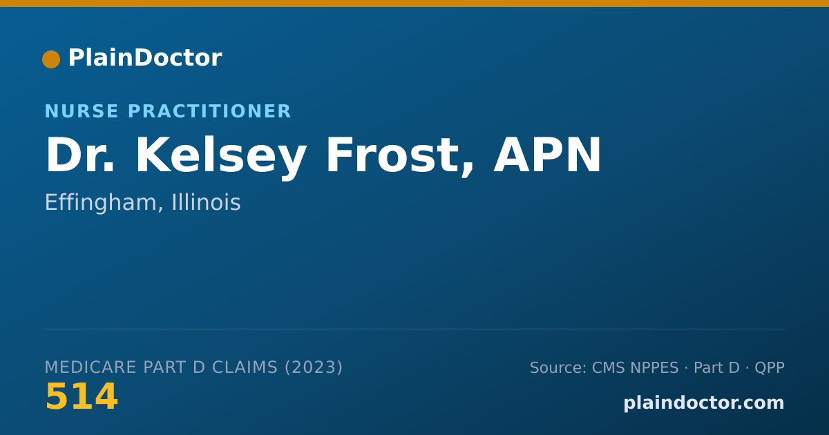 Shareable card for Kelsey Frost, APN - Nurse Practitioner, Effingham, IL