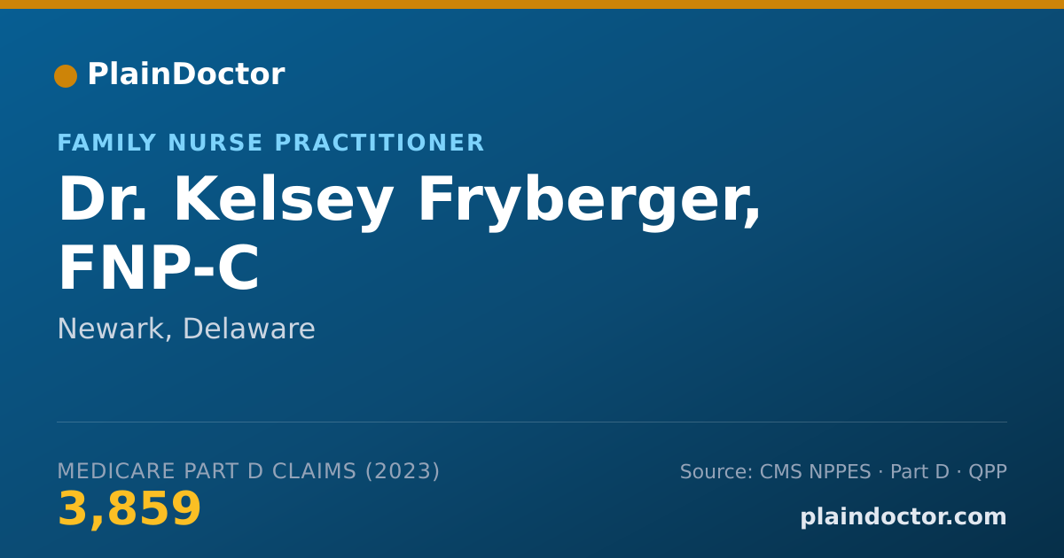 Shareable card for Kelsey Fryberger, FNP-C - Family Nurse Practitioner, Newark, DE