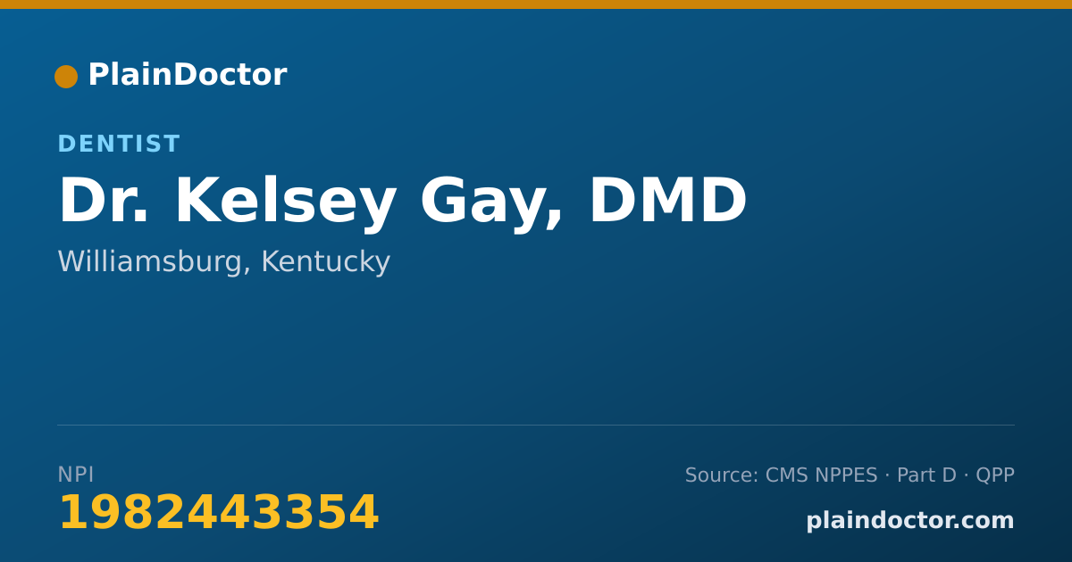 Shareable card for Kelsey Gay, DMD - Dentist, Williamsburg, KY