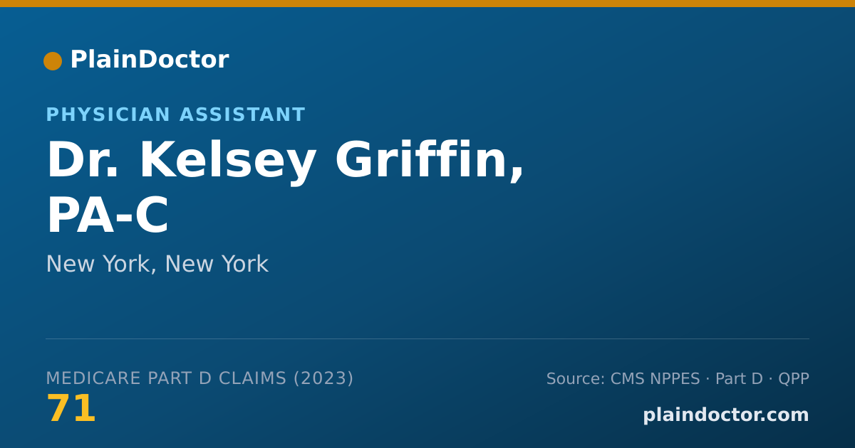 Shareable card for Kelsey Griffin, PA-C - Physician Assistant, New York, NY