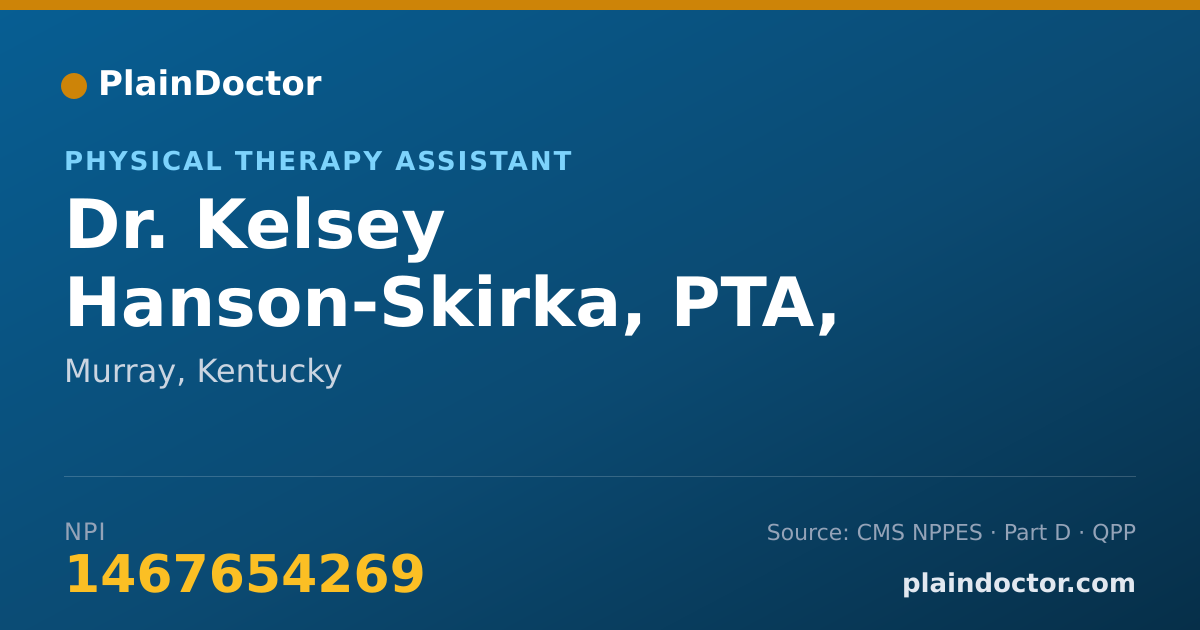 Shareable card for Kelsey Hanson-Skirka, PTA, OTR/L - Physical Therapy Assistant, Murray, KY