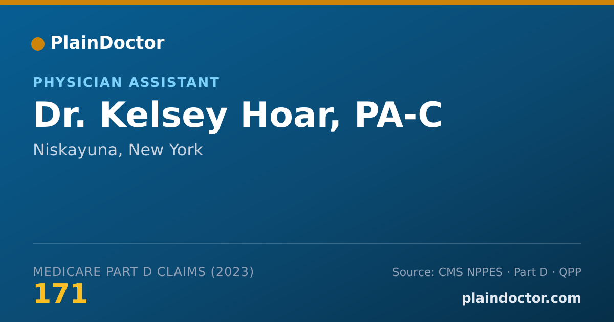 Shareable card for Kelsey Hoar, PA-C - Physician Assistant, Niskayuna, NY