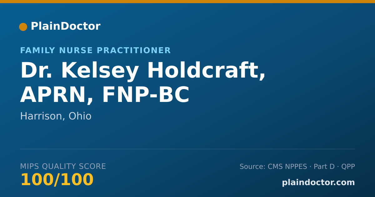 Shareable card for Kelsey Holdcraft, APRN, FNP-BC - Family Nurse Practitioner, Harrison, OH