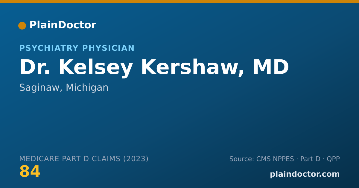 Shareable card for Kelsey Kershaw, MD - Psychiatry Physician, Saginaw, MI