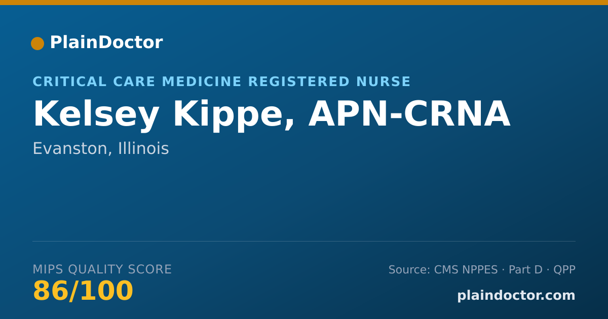 Shareable card for Kelsey Kippe, APN-CRNA - Critical Care Medicine Registered Nurse, Evanston, IL