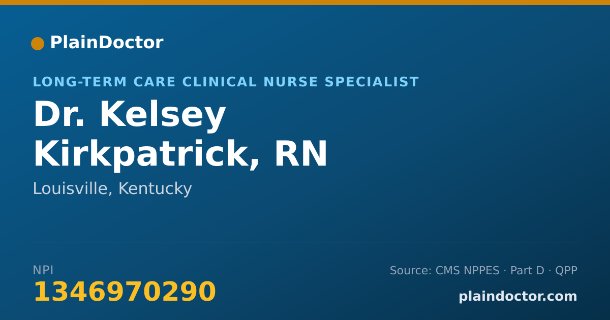Shareable card for Kelsey Kirkpatrick, RN - Long-Term Care Clinical Nurse Specialist, Louisville, KY